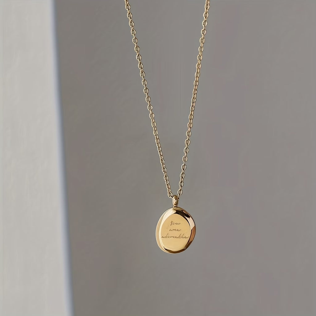 Stainless Steel Small Golden Bean Necklace