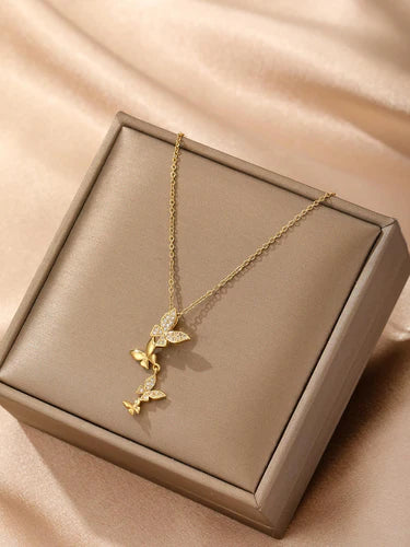 Stainless Butterfly Pendant Necklace
