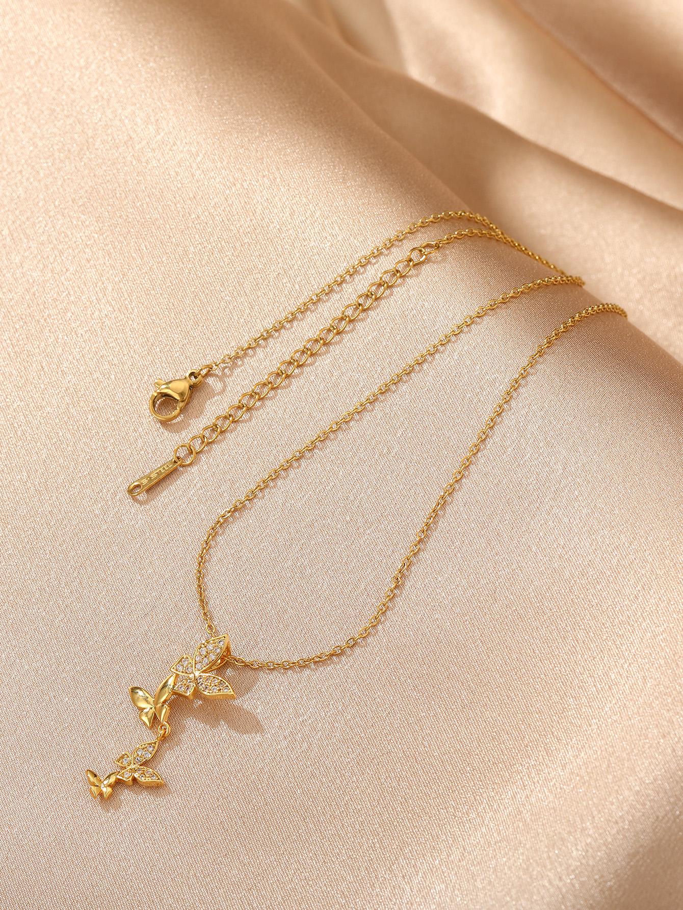 Stainless Butterfly Pendant Necklace