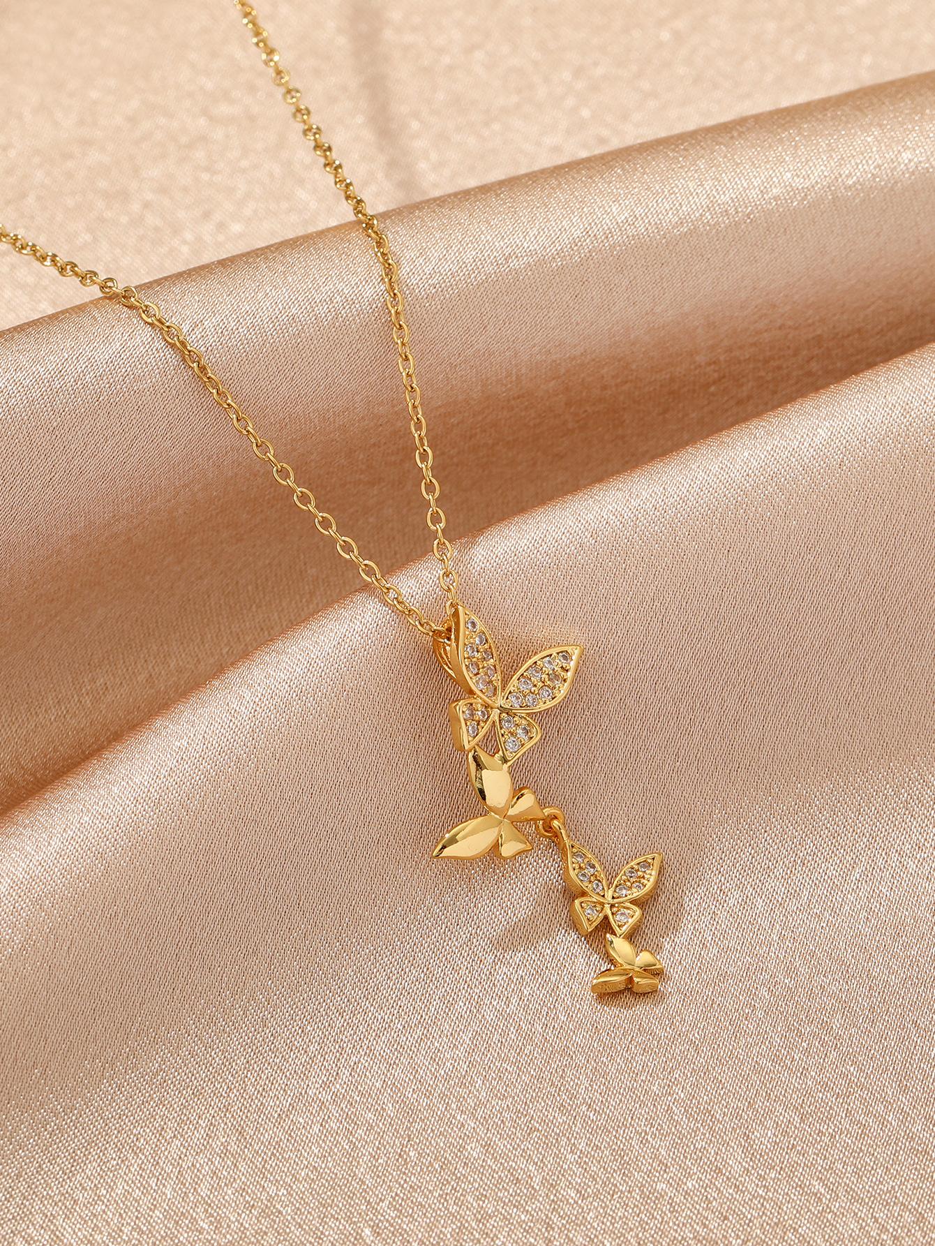 Stainless Butterfly Pendant Necklace