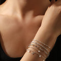 4pcs Fashionable Cubic Zirconia Star Pendant Multi-Layered Chain