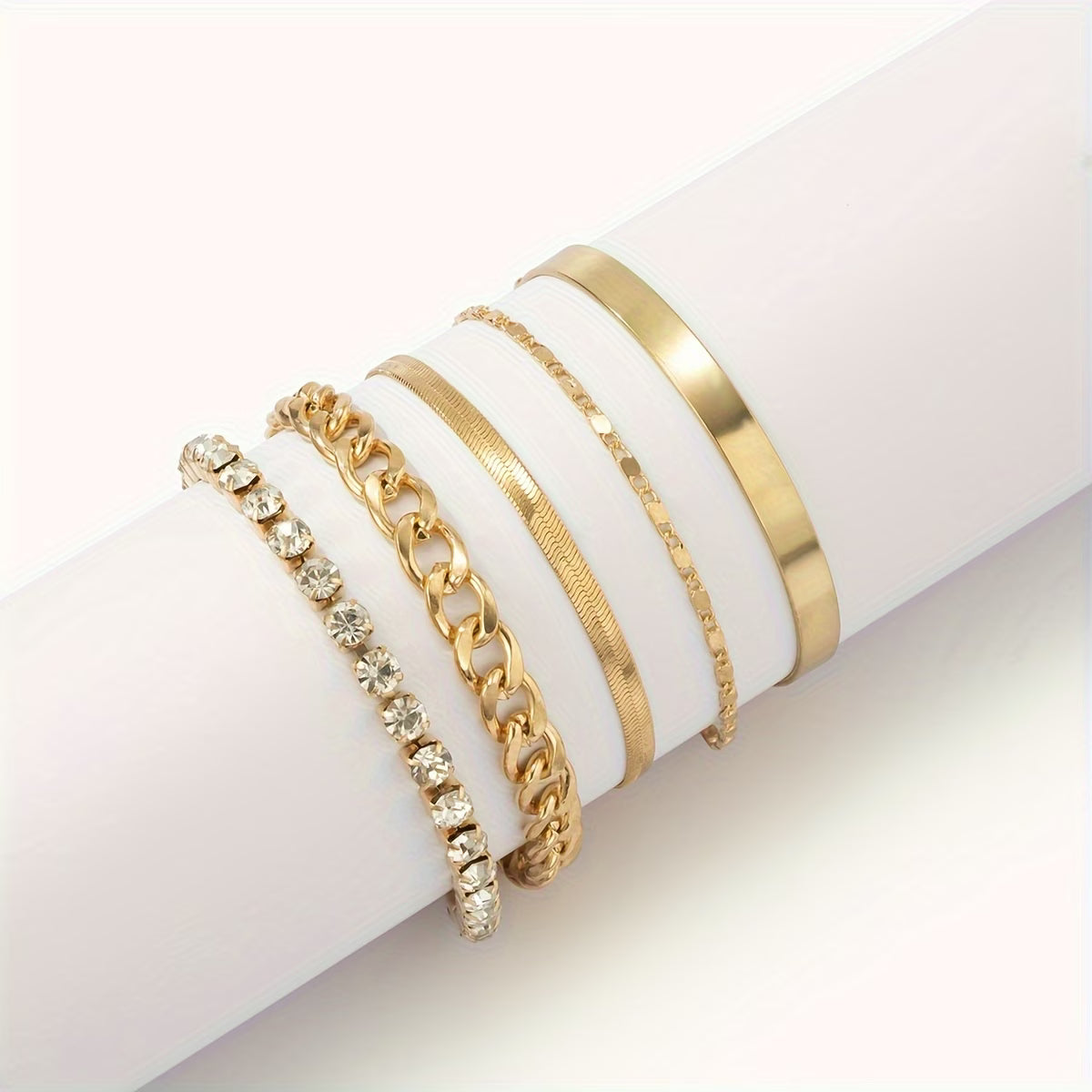 5pcs/Set Bohemian Style Golden Bangle Bracelets