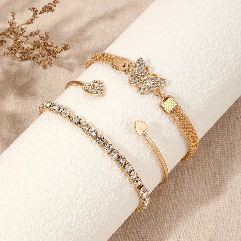 3pcs Animal Butterfly Design Women’s Bracelet Set
