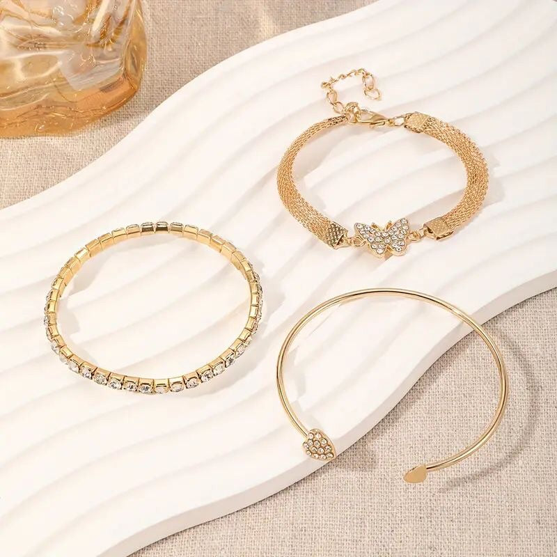 3pcs Animal Butterfly Design Women’s Bracelet Set