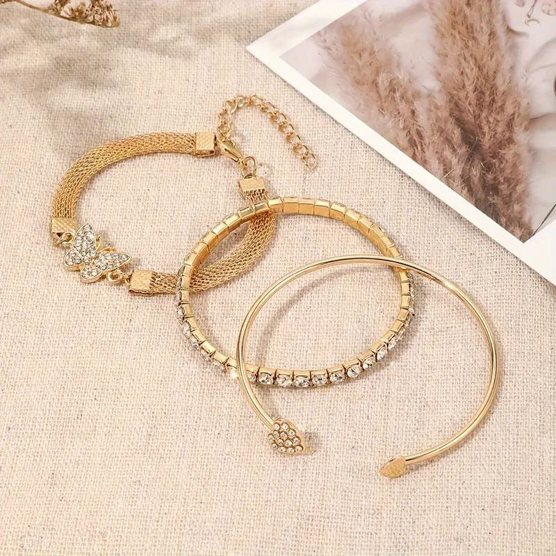 3pcs Animal Butterfly Design Women’s Bracelet Set