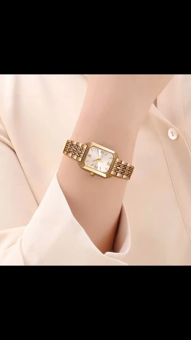 2 Pcs Women's Luxury Quartz Watch & Bracelet Set