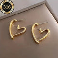 Chic Hollow Heart-Shaped Stud Earrings