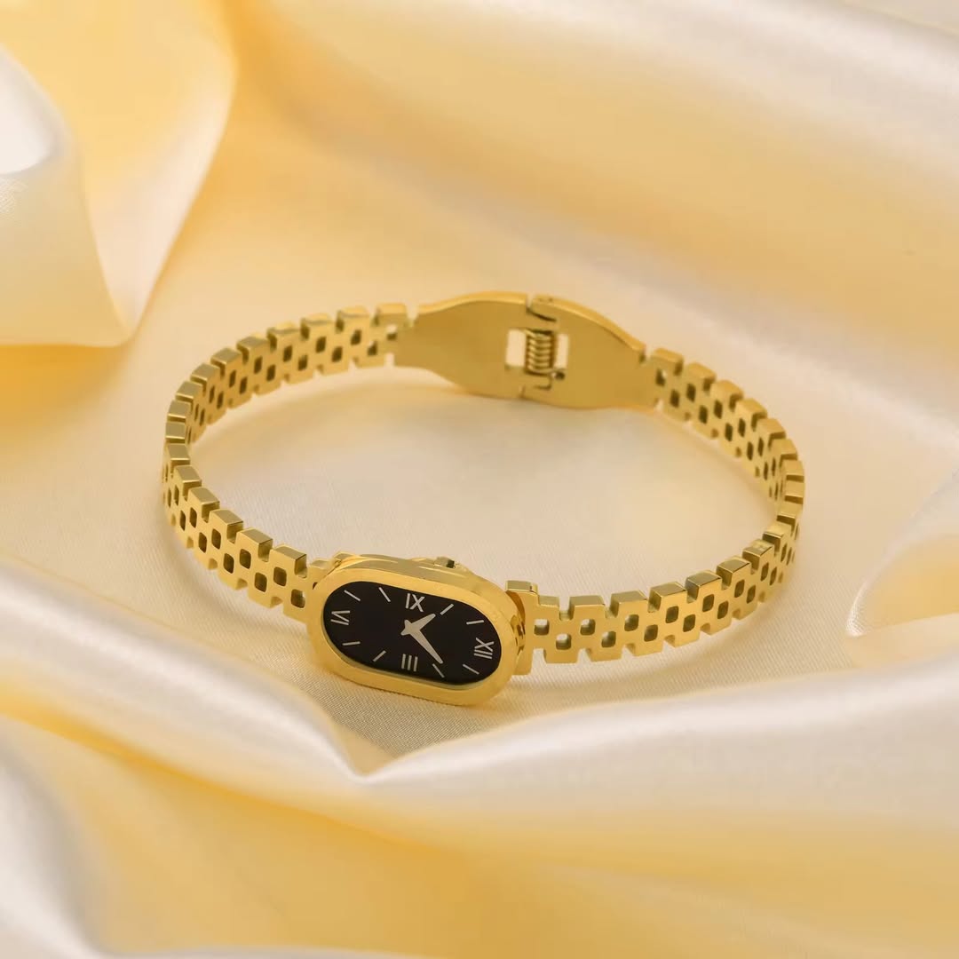 Roman Numeral Titanium Steel Bangle Jewelry