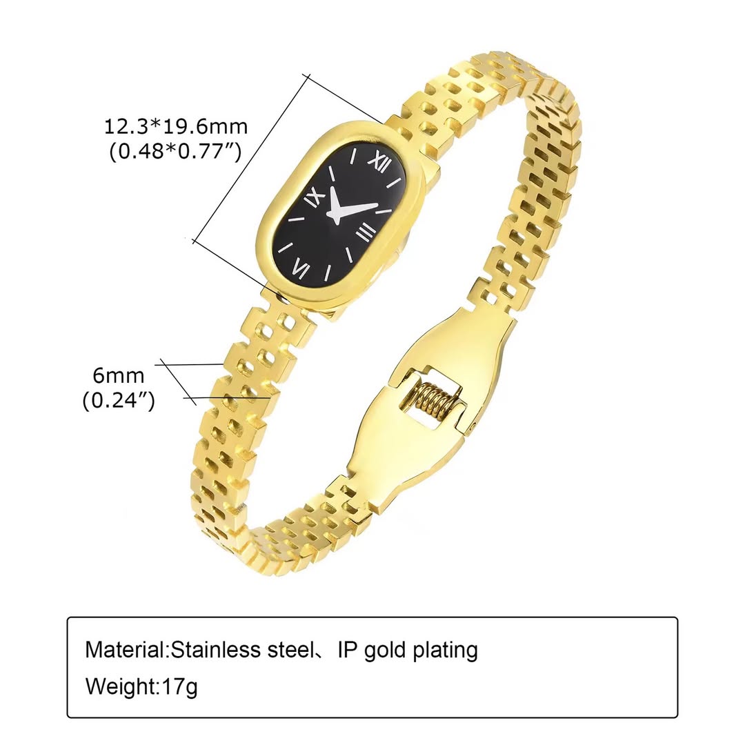 Roman Numeral Titanium Steel Bangle Jewelry