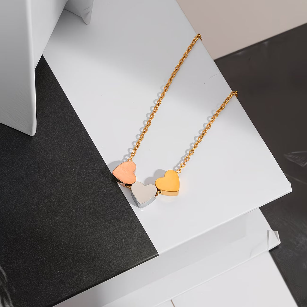 Three Heart Pendant Necklace