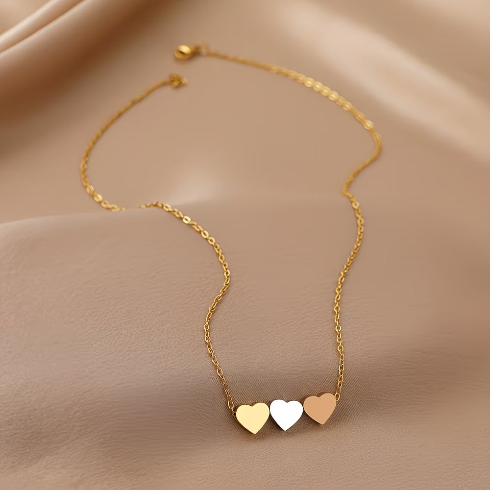 Three Heart Pendant Necklace