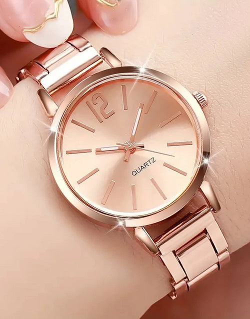 1Pc Simple Round Pointer Quartz Watch