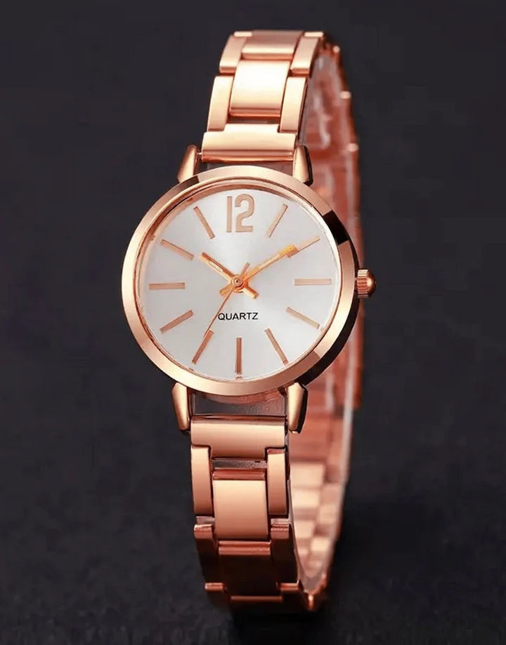 1Pc Simple Round Pointer Quartz Watch