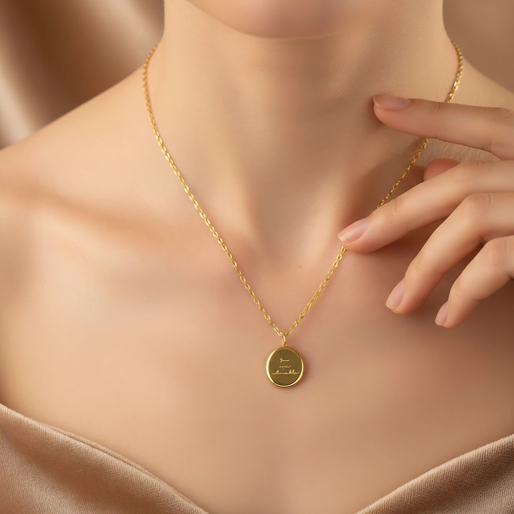 Stainless Steel Small Golden Bean Necklace