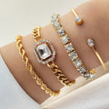 4-Piece Zirconia Bracelet Set