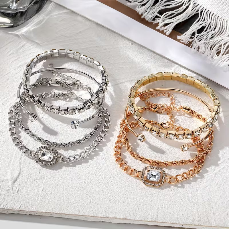 4-Piece Zirconia Bracelet Set