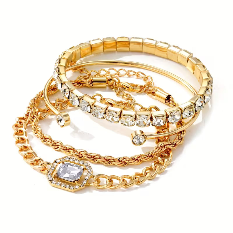 4-Piece Zirconia Bracelet Set
