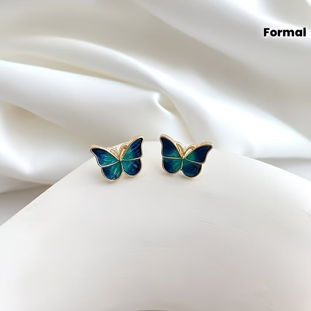 Emerald Green  Butterfly Earrings