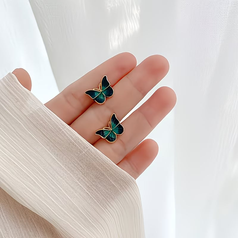 Emerald Green  Butterfly Earrings