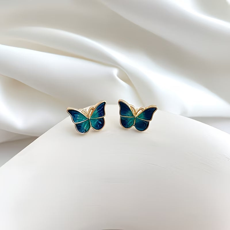 Emerald Green  Butterfly Earrings