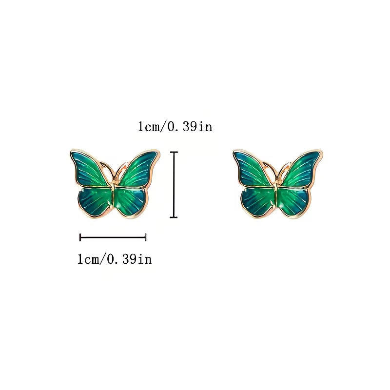 Emerald Green  Butterfly Earrings