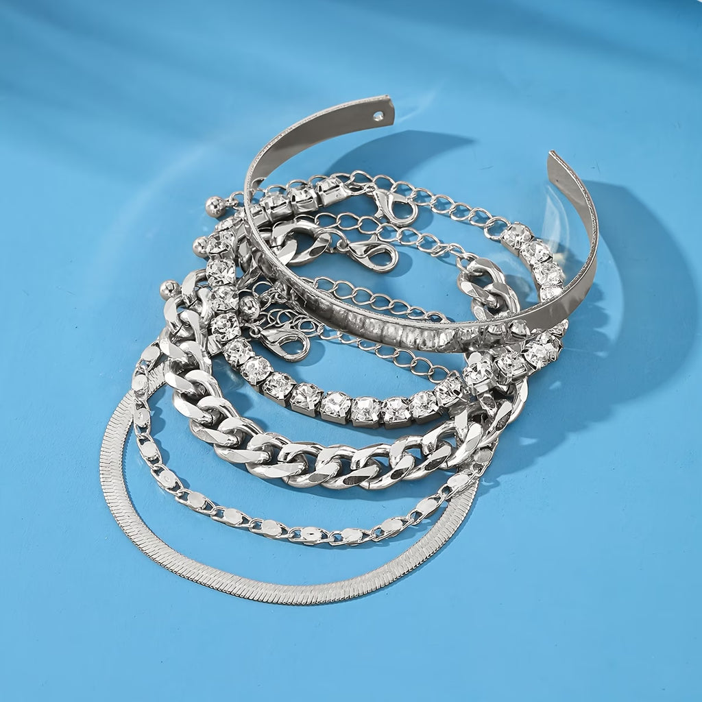 5pcs/Set Bohemian Style Golden Bangle Bracelets