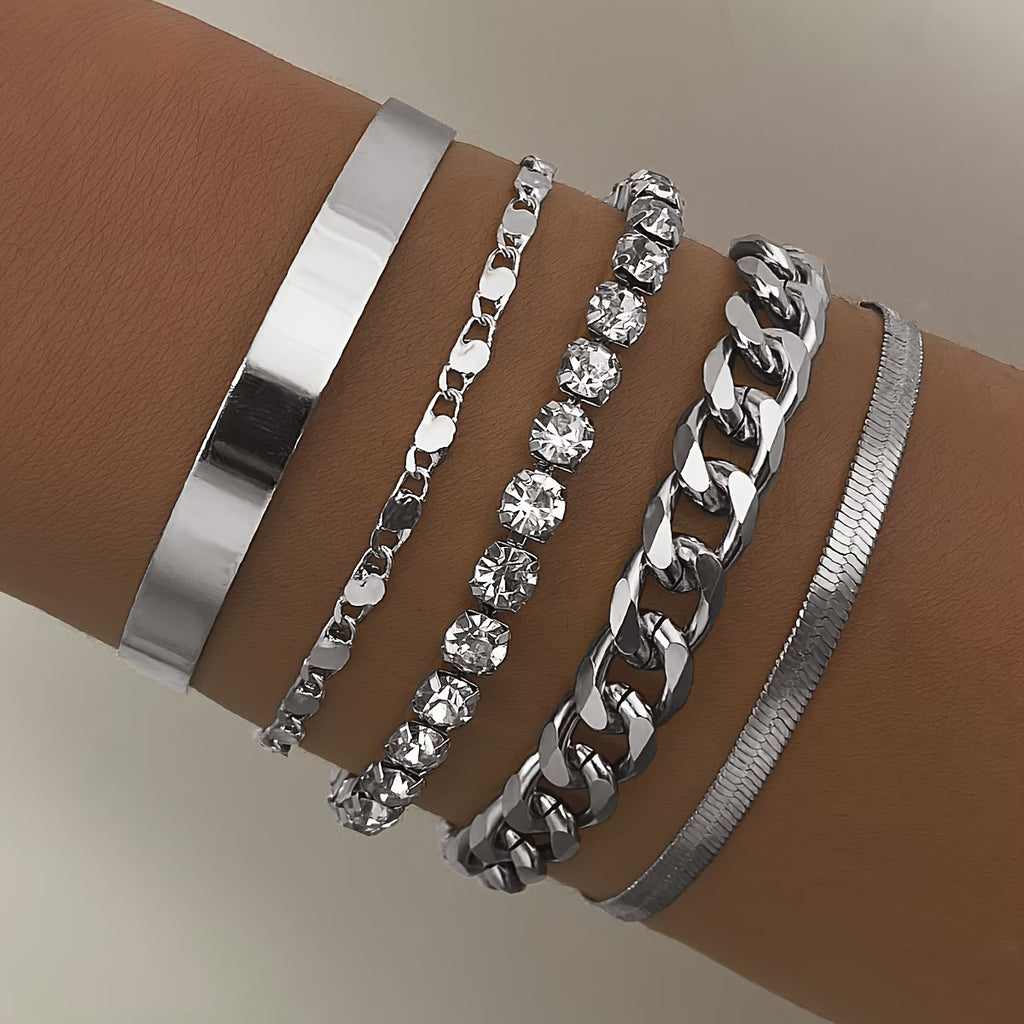 5pcs/Set Bohemian Style Golden Bangle Bracelets