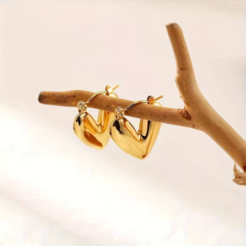 Heart Stainless Steel Stud Earrings