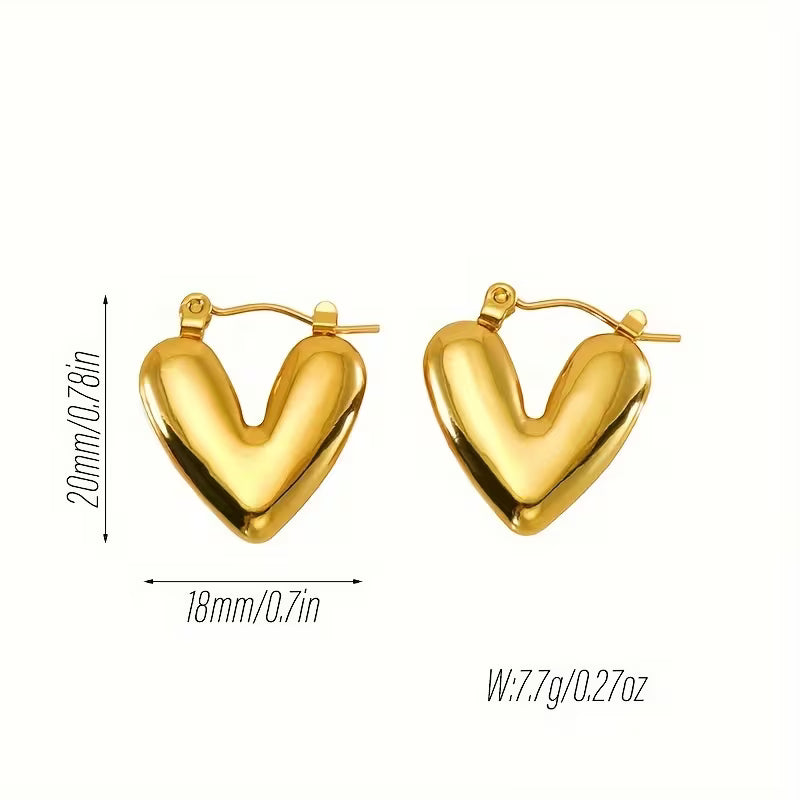 Heart Stainless Steel Stud Earrings