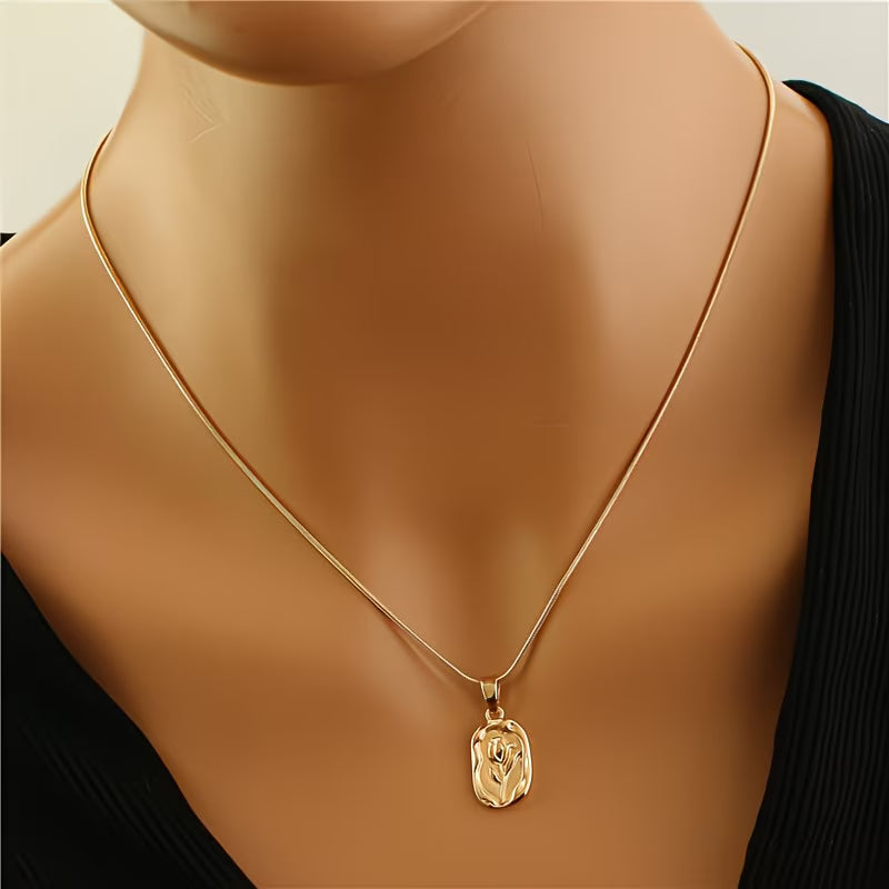 Bohemian Rose Pendant Necklace