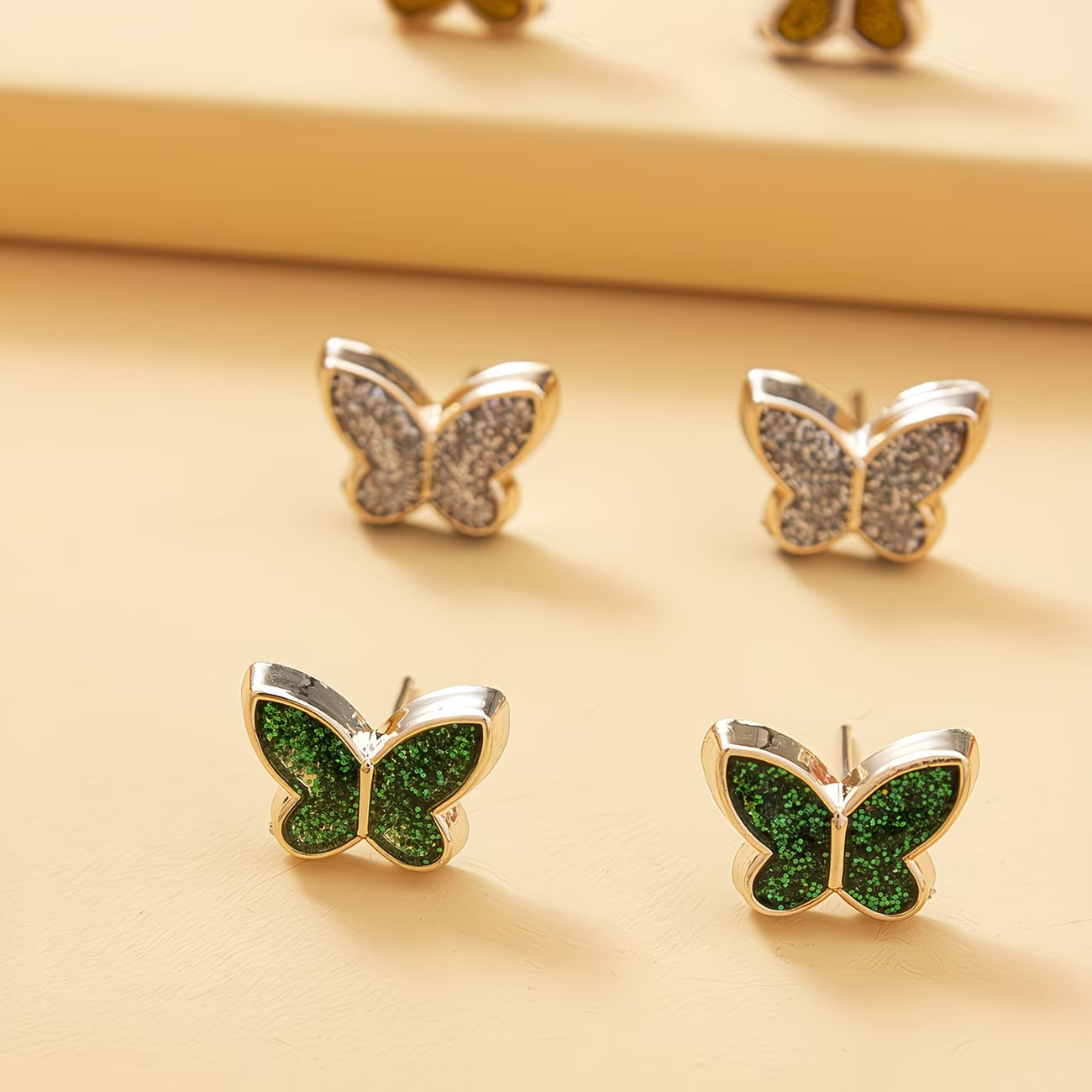 6-Pair Butterfly Stud Earrings Set