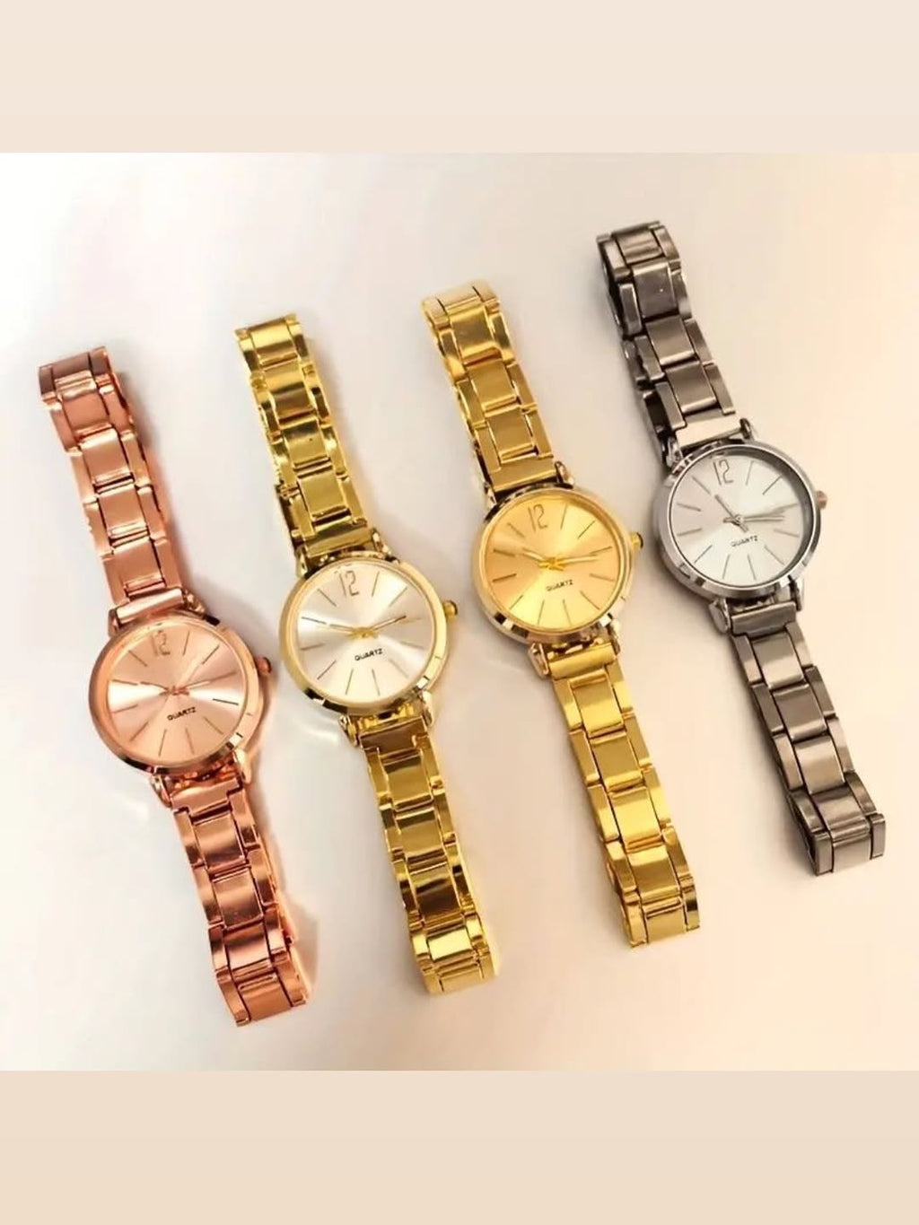 1Pc Simple Round Pointer Quartz Watch