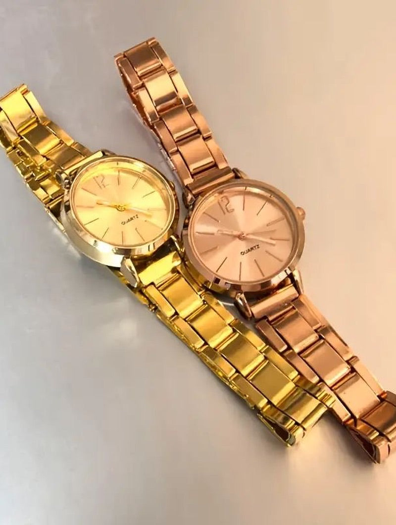 1Pc Simple Round Pointer Quartz Watch